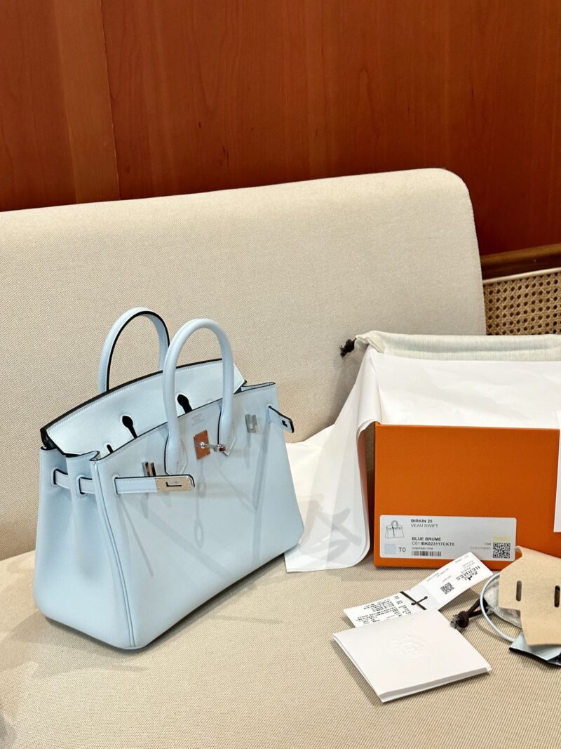 Hermès Birkin 25 Blue Brume Swift Gold Hardware - Image 4