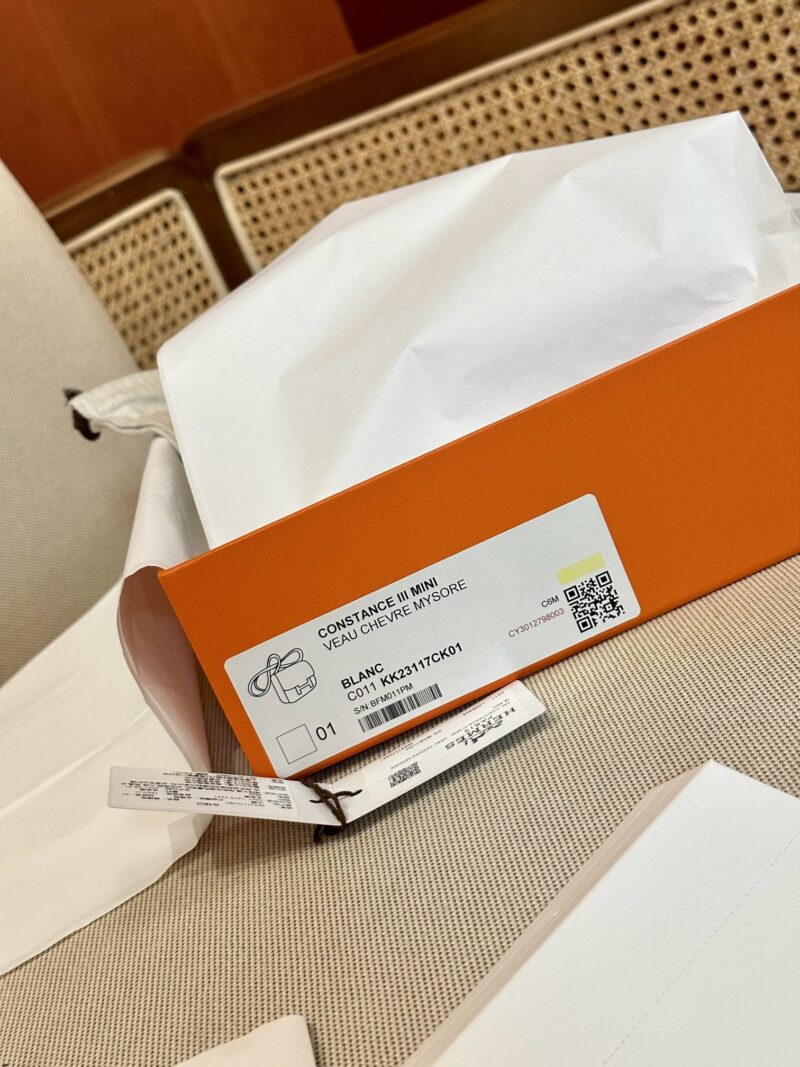 Hermès Constance 19 Blanc Chevre Palladium Hardware