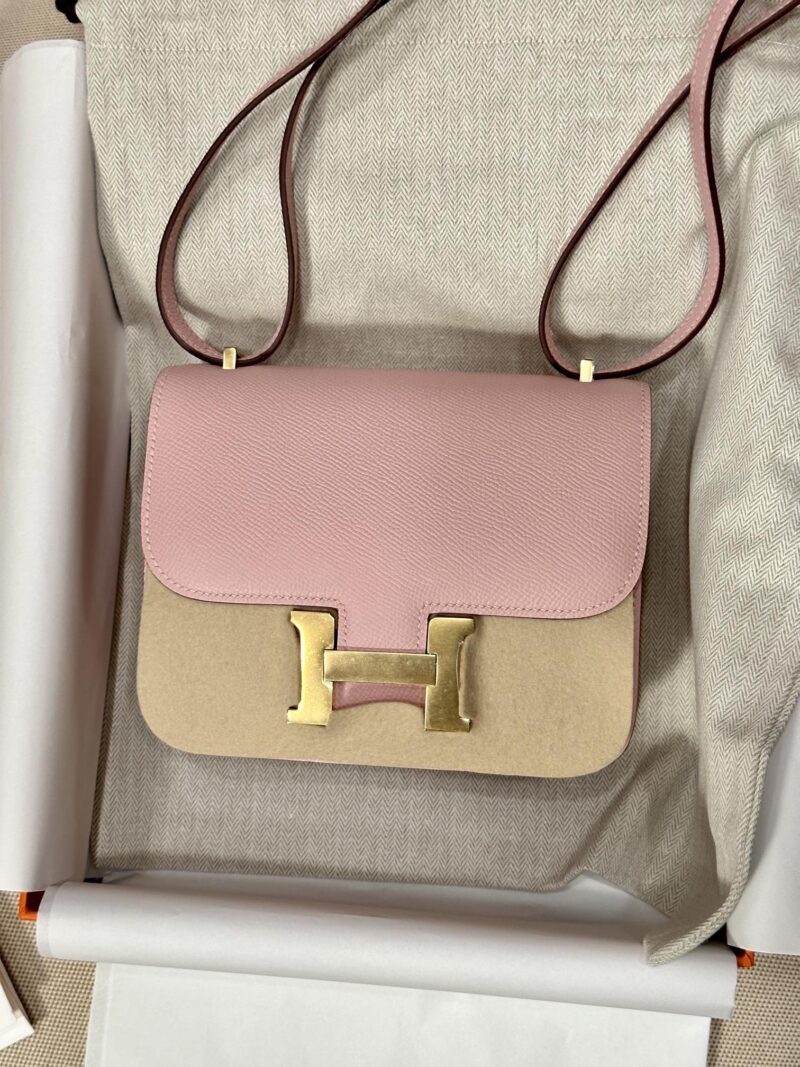 Hermès Constance 19 Rose Sakura Epsom Gold Hardware
