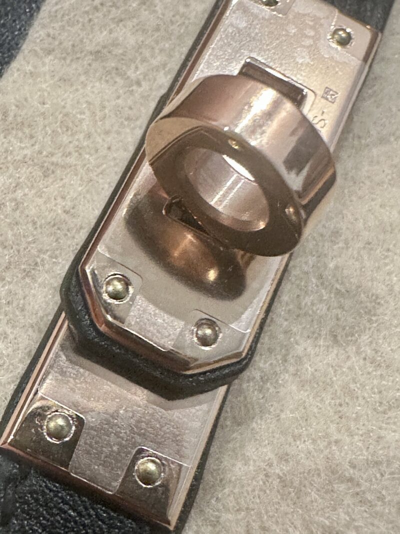 Hermès Kelly Pochette Noir, Rose Gold Swift Gold Hardware