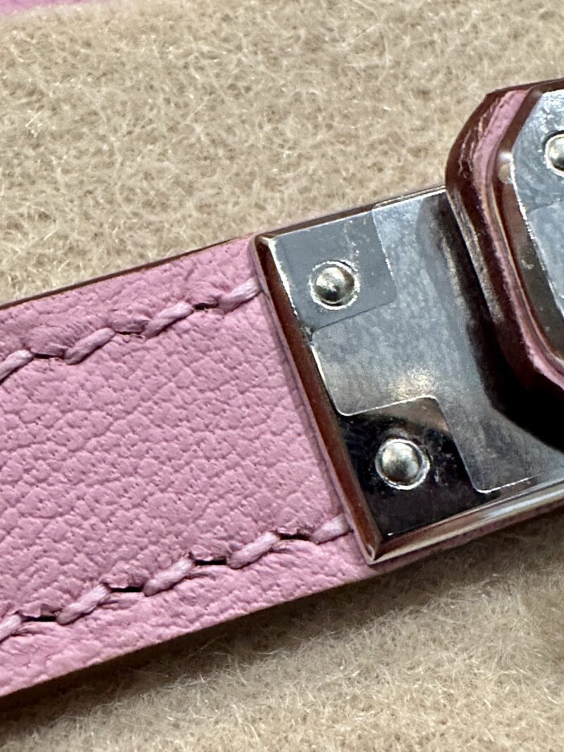 Hermès Kelly Pochette Mauve Sylvestre, Silver Swift Palladium Hardware