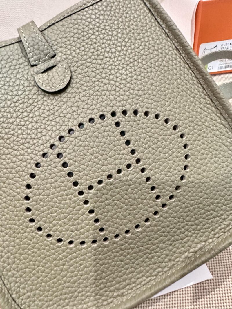 Hermès Mini Evelyne16 Clemence Sauge Silver Hardware - Image 5