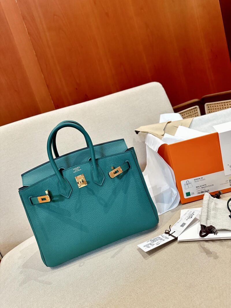 Hermès Birkin 25 Malachite, Gold Togo Gold Hardware - Image 7