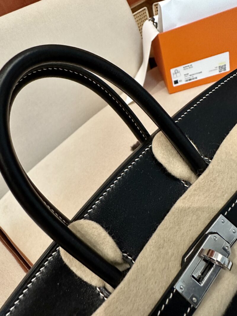 Hermès Birkin 25 Noir Box Palladium Hardware - Image 6