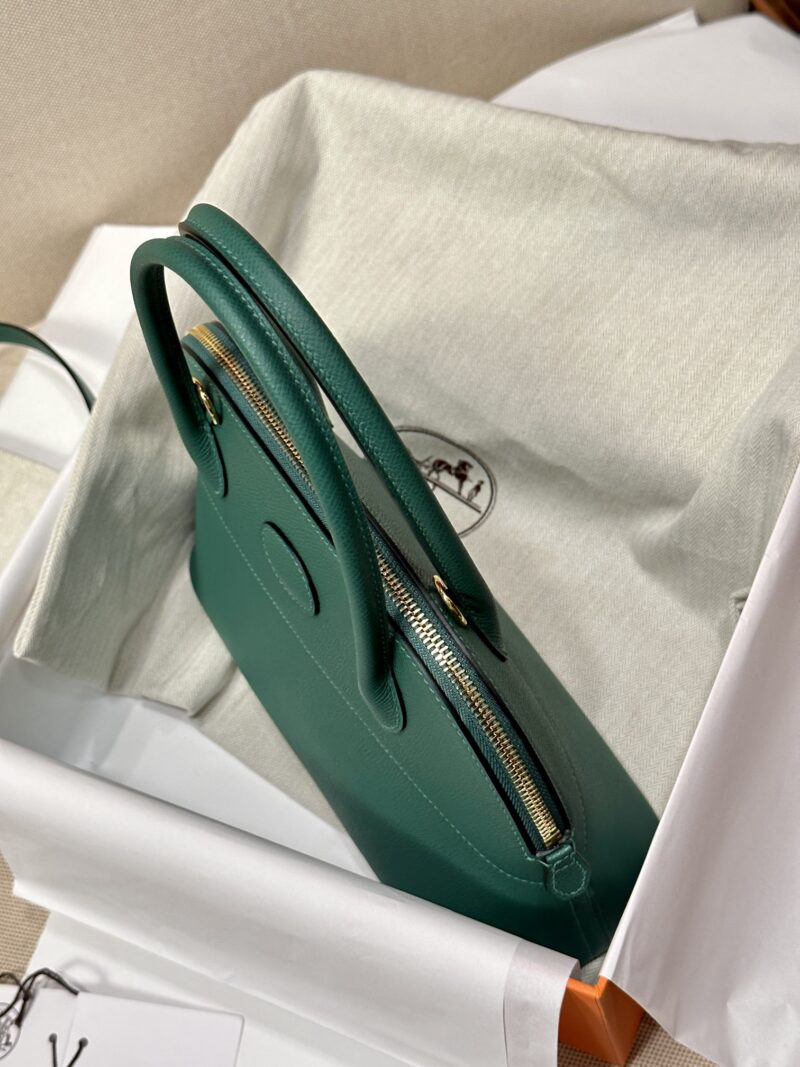 Hermès Bolide 27 Epsom Malachite Gold Hardware