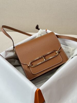 Hermès Roulis 19 Evercolor Gold Gold Hardware