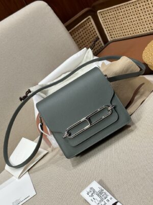 Hermès Roulis 19 Evercolor Vert Amande Silver Hardware