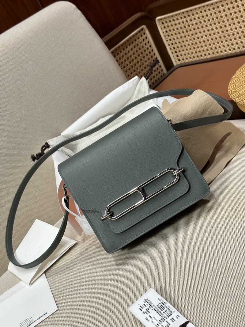 Hermès Roulis 19 Evercolor Vert Amande Silver Hardware