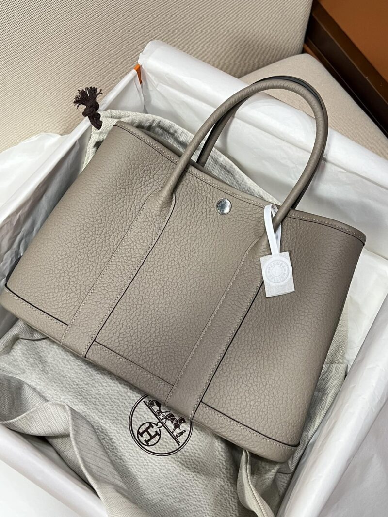 Hermès Garden Party 30 Country Gris Asphalt Silver Hardware - Image 2
